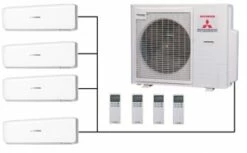 Mitsubishi SCM80ZS-W Outdoor Unit - 4 Indoor Wall Units