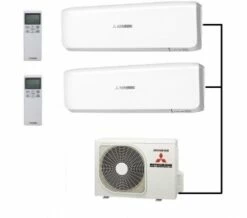 Mitsubishi SCM40ZS-W Outdoor Unit - 2 Indoor Wall Units
